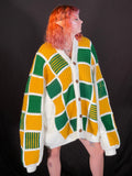 Green Gold White Cardigan