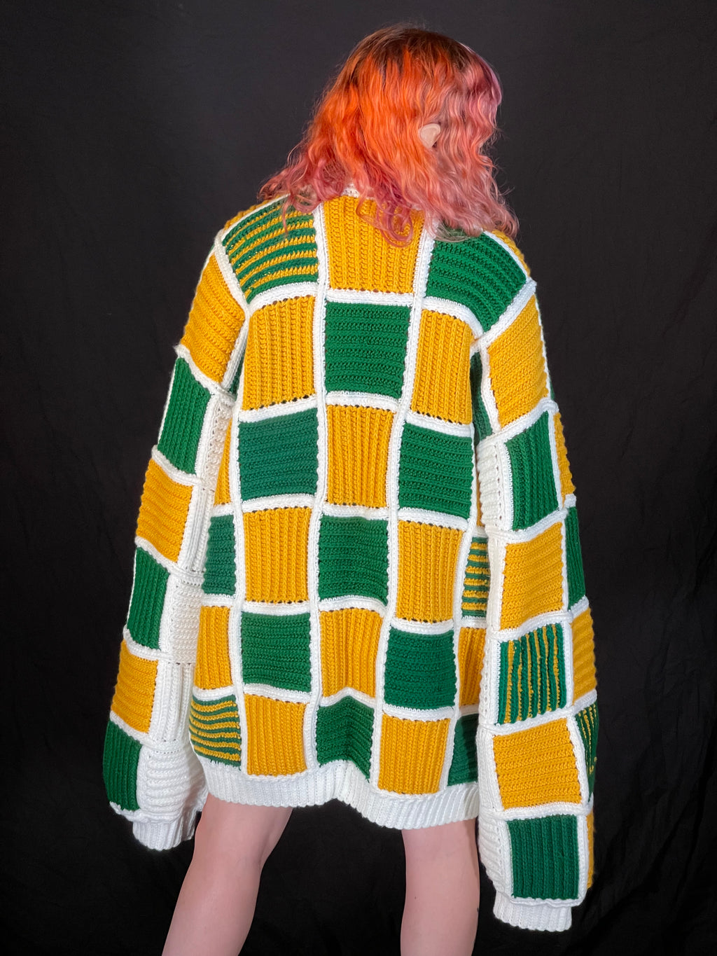 Green Gold White Cardigan