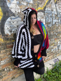Rainbow Black n White Hexigon Cardigan