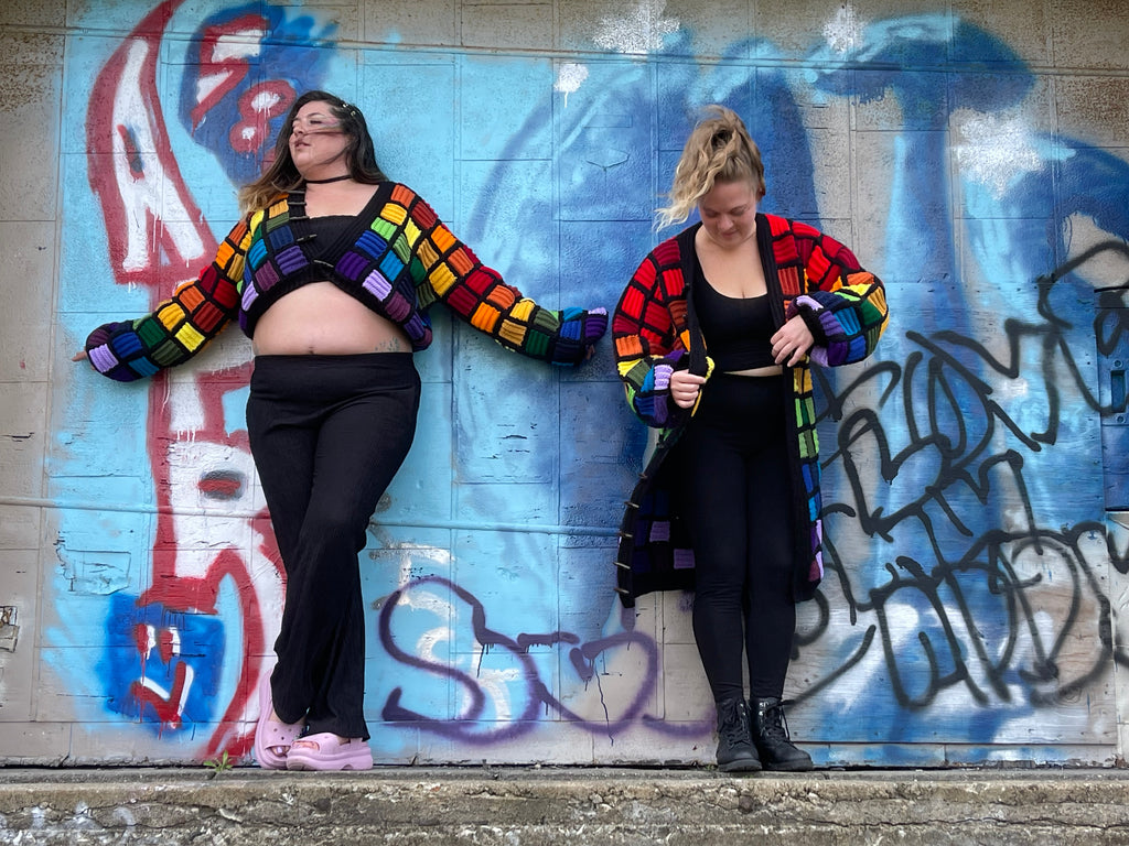 Rainbow Tile Crop Cardigan