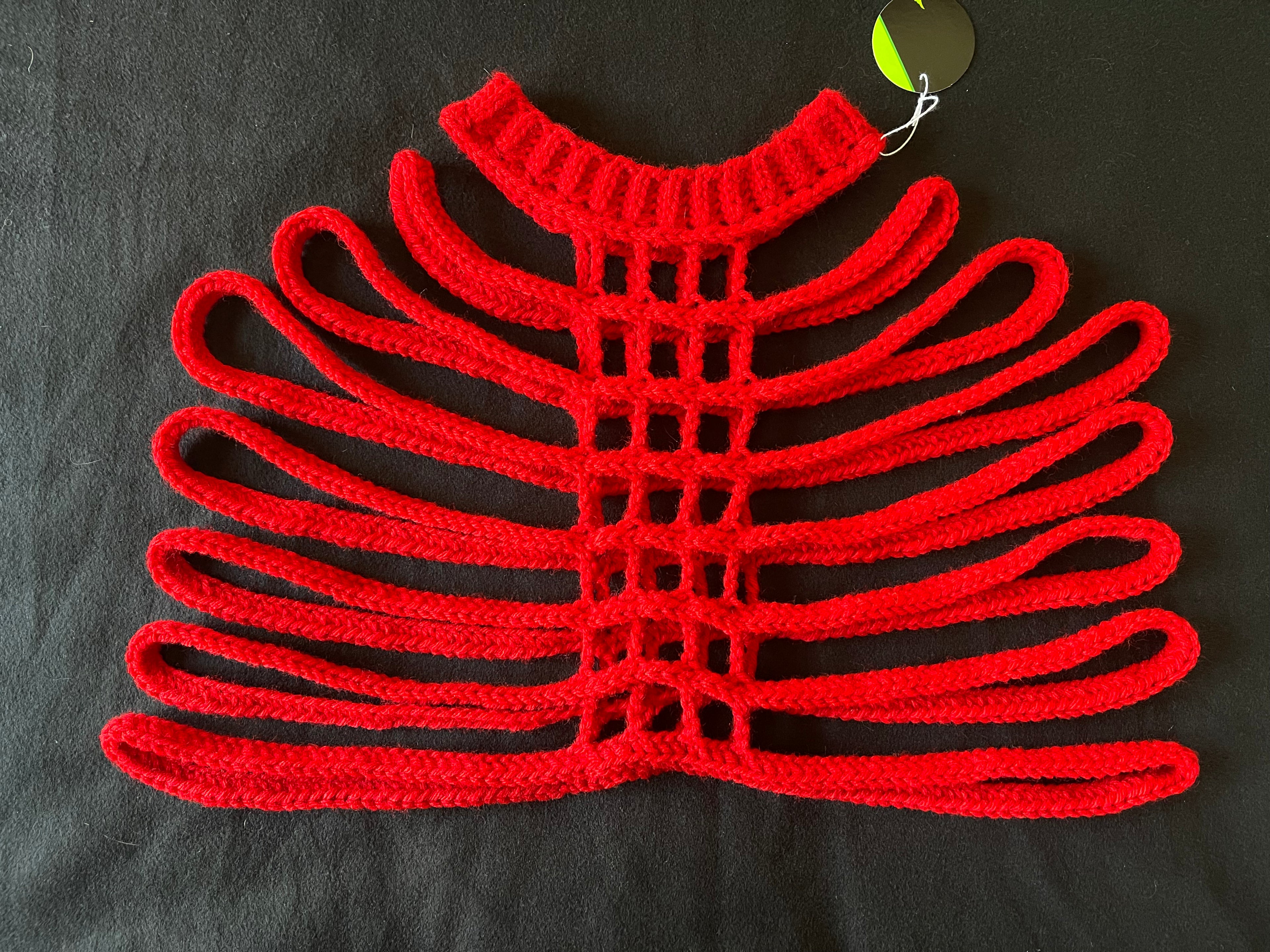 Red Ribcage Harness Sweater