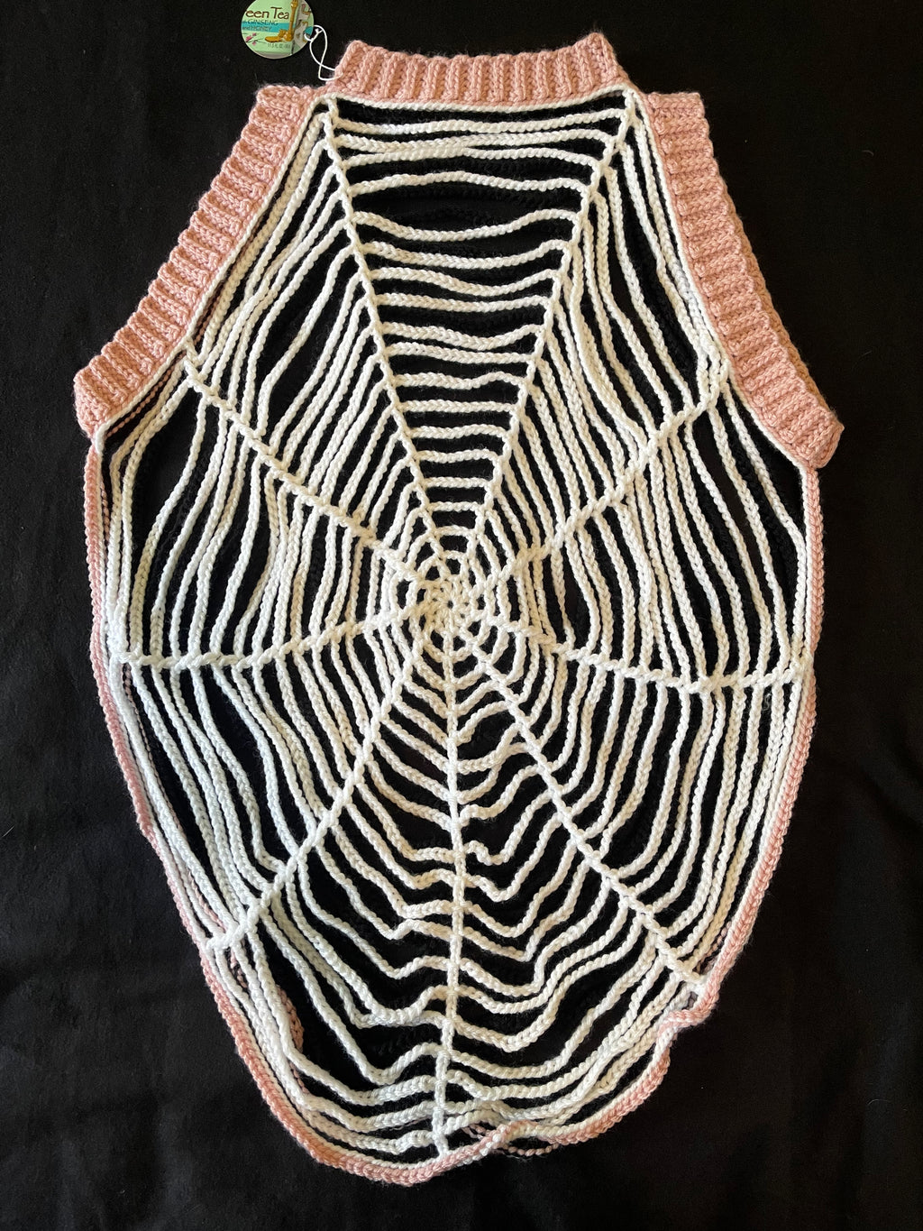 Baby Pink/Blk/Wht Spiderweb Sweater (Sleeveless)